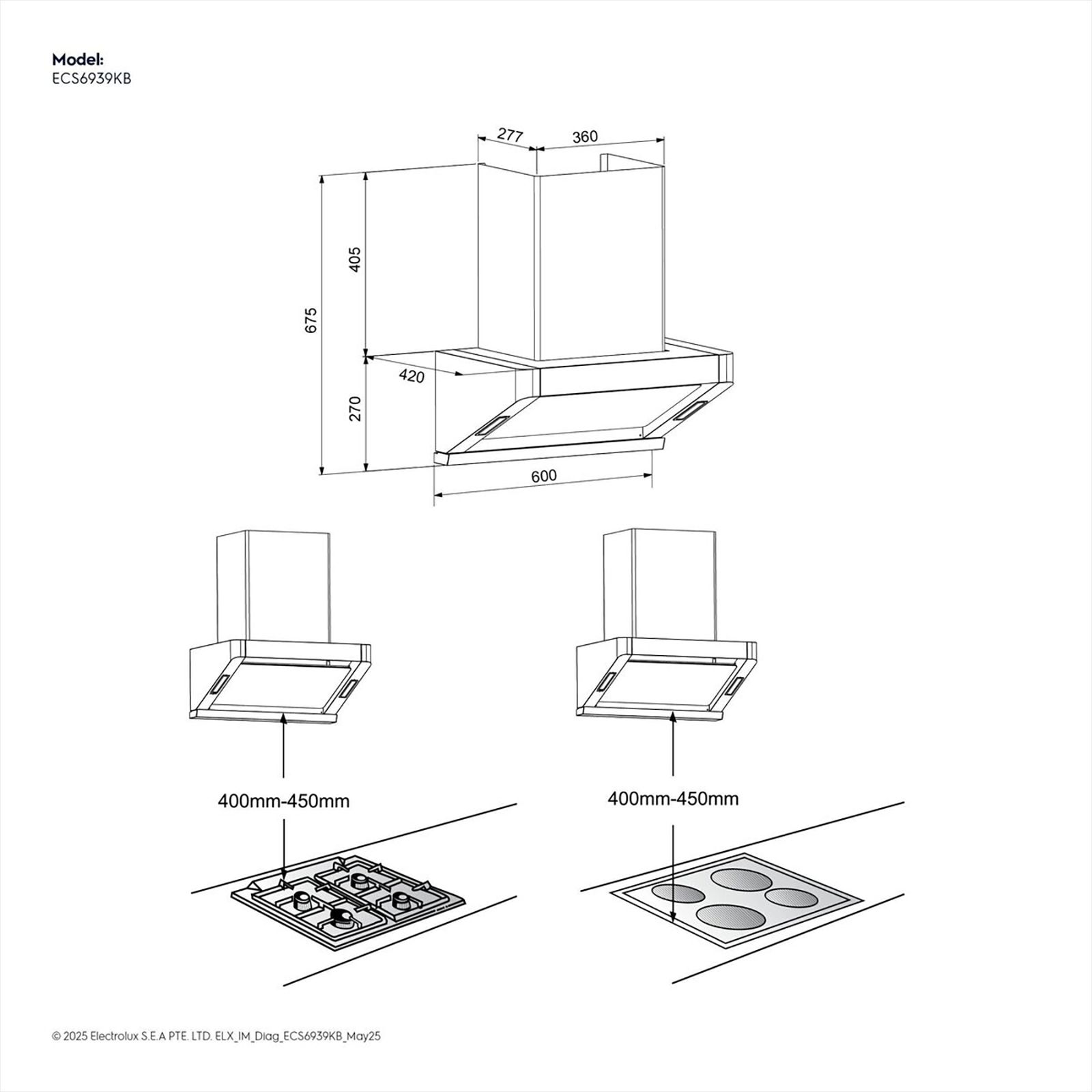 Buy Electrolux 700 Series 60cm 730m3/hr Ducted Auto Clean Wall